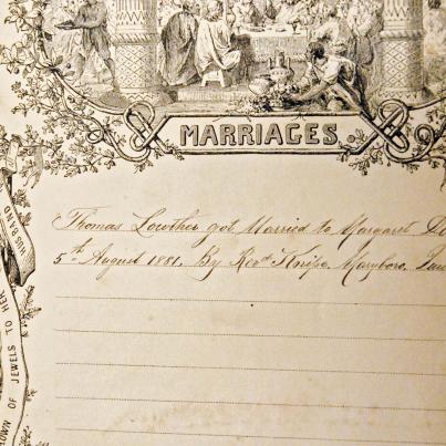 LOWTHER Thomas born 1850 & Margaret DIVER born 1859 married 1881