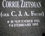 ZIETSMAN C.J.A. nee FOUCHE 1922-1995
