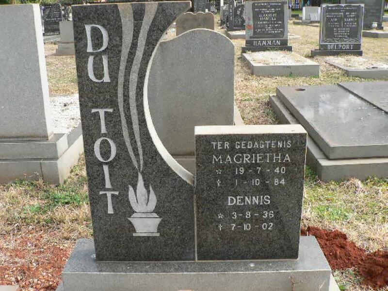 TOIT Dennis, du 1936-2002 & Magrietha 1940-1984