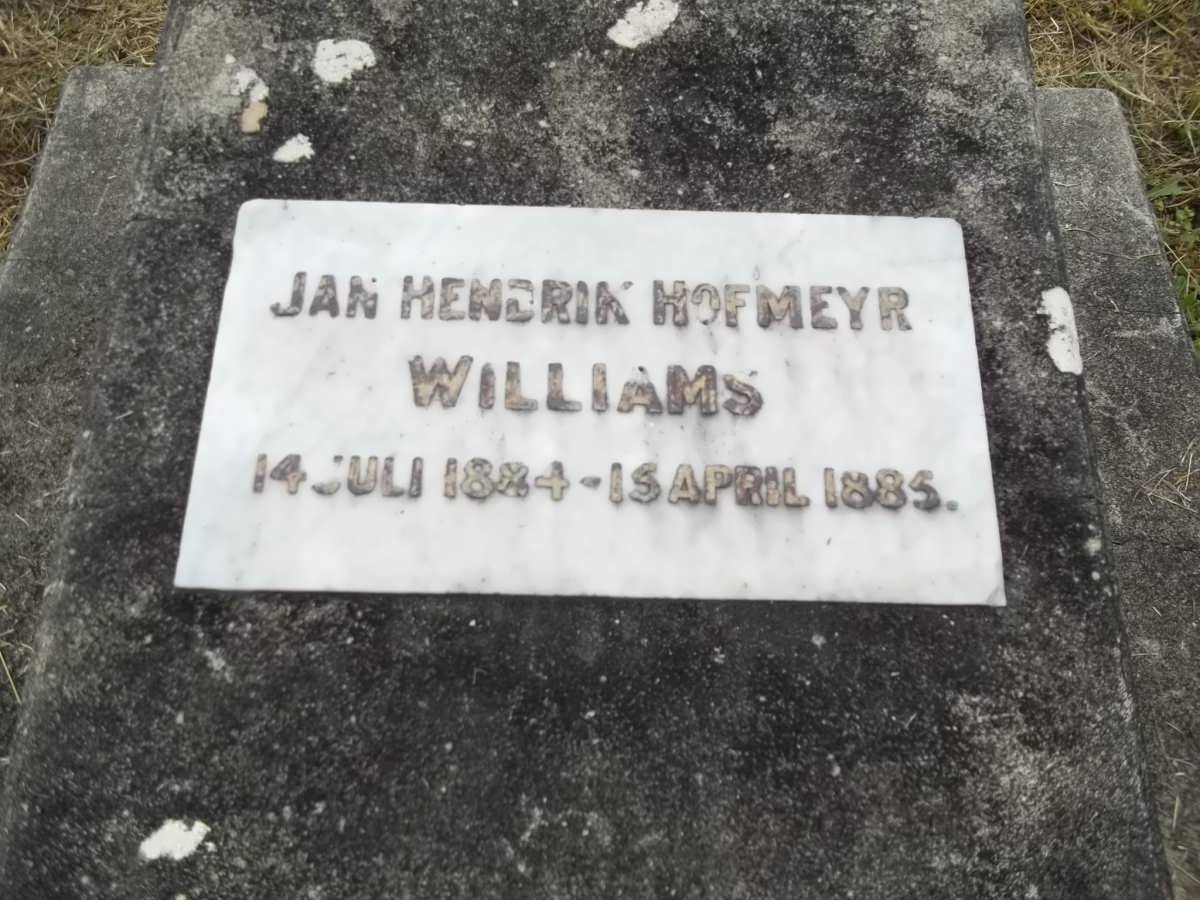 WILLIAMS Jan Hendrik Hofmeyer 1884-1885