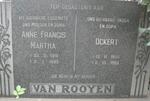 ROOYEN Ockert, van 1899-1983 & Anne Francis Martha 1918-1983