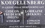 KOEGELENBERG Gideon Frederik 1949- & Lorraine 1950-2021