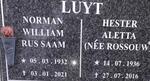 LUYT Norman William 1932-2021 & Hester Aletta ROSSOUW 1936-2016