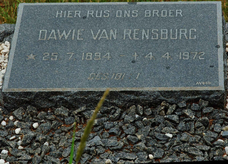 RENSBURG Dawie, van 1894-1972