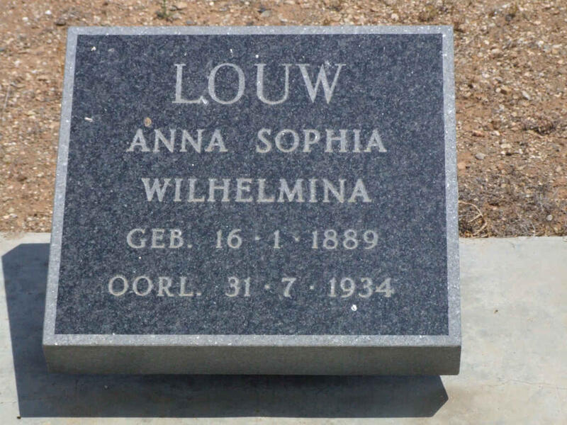 LOUW Anna Sophia Wilhelmina 1889-1934