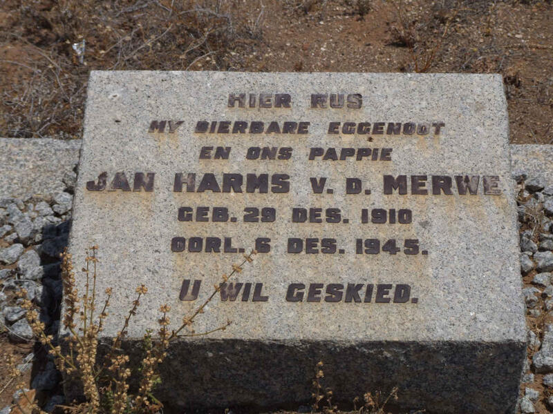 MERWE Jan Harms, v.d., 1910-1945