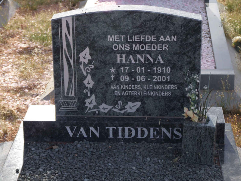 TIDDENS Hanna, van 1910-2001