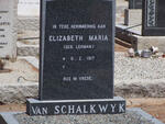 SCHALKWYK  Elizabeth Maria, van nee LEHMAN 1917-