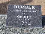 BURGER Grieta 1913-2005