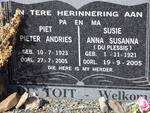 TOIT Pieter Andries, du 1923-2005 & Anna Susanna DU PLESSIS 1921-2005