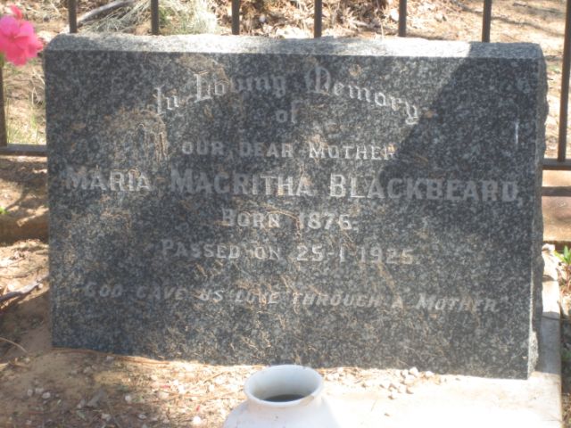BLACKBEARD Maria Magritha 1876-1925
