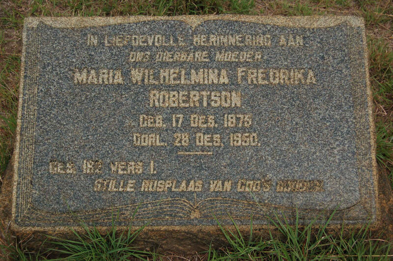 ROBERTSON Maria Wilhelmina Fredrika 1875-1950