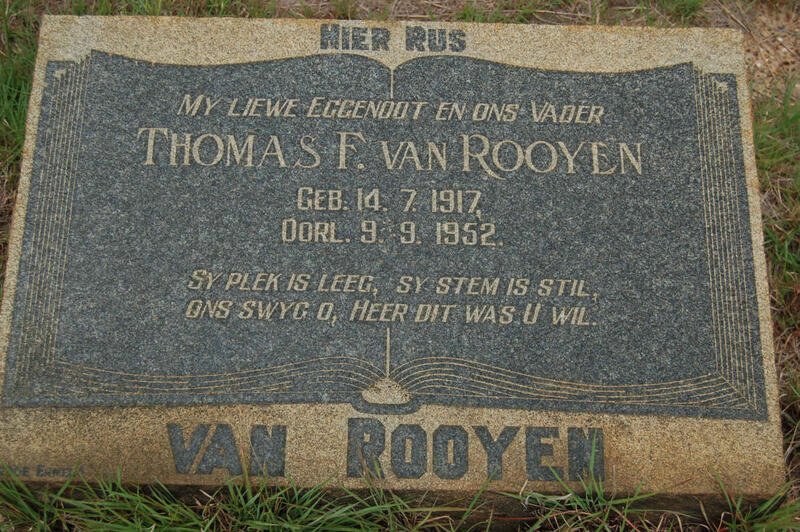 ROOYEN Thomas F., van 1917-1952
