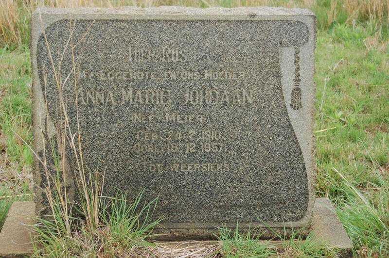 JORDAAN Anna Marie nee MEIER 1910-1957