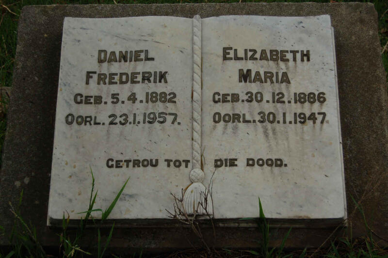 GROBLER Daniel Frederik 1882-1957 & Elizabeth Maria 1886-1947