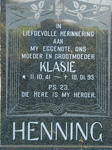 HENNING Klasie 1941-1995