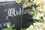 RIDLAND Ian Lawrence 1940-1990 & Elaine Jean 1943-1990