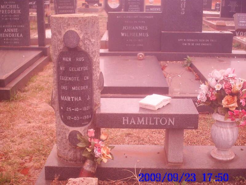 HAMILTON Martha J. 1921-1984