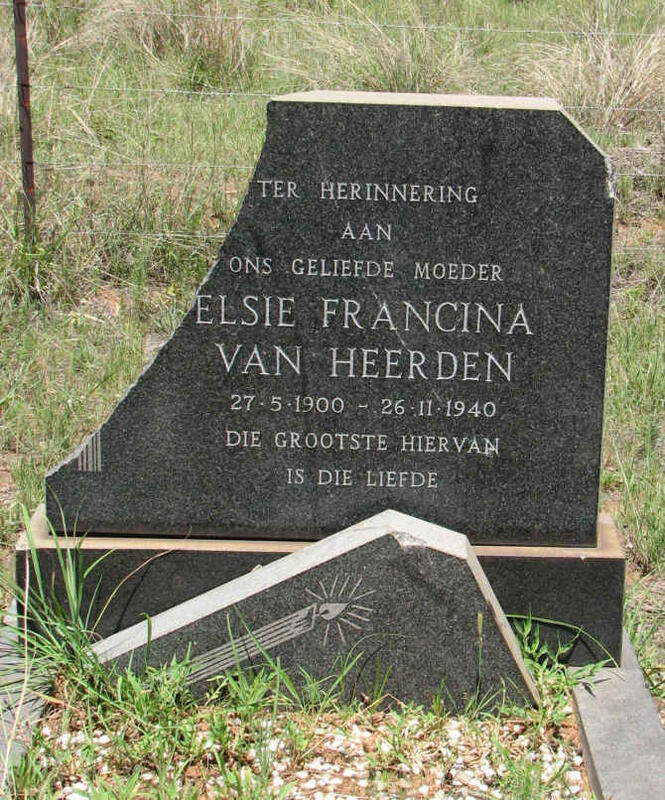 HEERDEN Elsie Francina, van 1900-1940