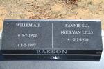 BASSON Willem A.J. 1922-1997 & Sannie S.J. VAN LILL 1926-