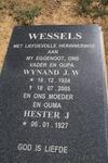 WESSELS Wynand J.W. 1924-2005 & Hester J. 1927-