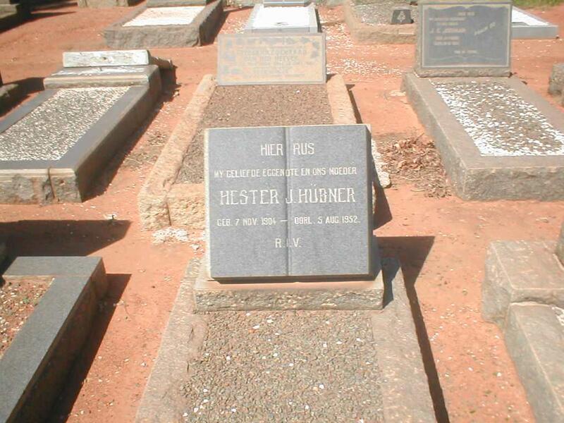 HUBNER Hester J. 1904-1952