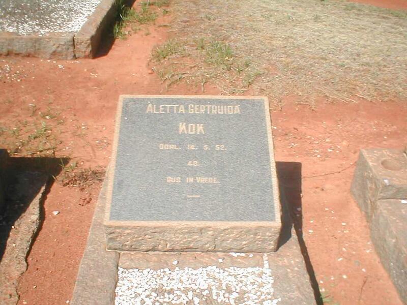 KOK Aletta Gertruida 1909-1952