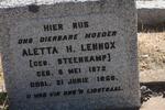 LENNOX Aletta H. nee STEENKAMP 1872-1959