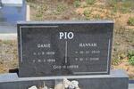 PIO Danie 1906-1994 & Hannah 1910-2006