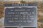 COETZEE Jasper J.J. 1900-1982 & Martha A.M. AURET 1907-1989