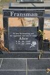 FRANSMAN Alice 1936-2009