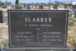 SLABBER P.J.B. 1896-1980 & E.H.A. 1901-1984