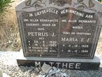 MATTHEE Petrus J. 1920-1983 & Maria E.F. 1926-1999