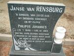 RENSBURG Philipus Johannes, Janse van 1949-1983
