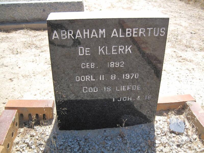 KLERK Abraham Albertus, de 1892-1970