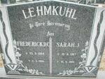 LEHMKUHL Frederick D.C. 1904-1986 & Sarah J. 1907-1985