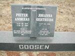 GOOSEN Pieter Andreas 1917-1985 & Johanna Gertruida 1918-