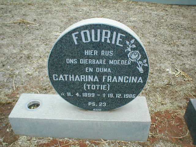 FOURIE Catharina Francina 1899-1986