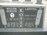 KOTZE Willem Burger 1949-1983 & Laetitia KRUGEL 1949-