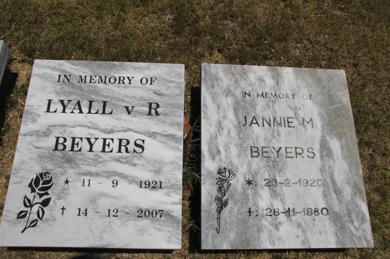 BEYERS Lyall v. R. 1921-2007 & Jannie M. 1920-1980