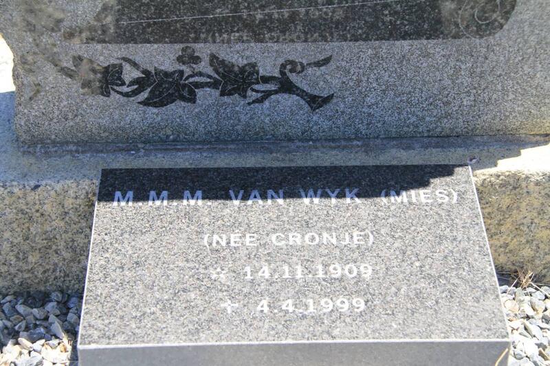 WYK M.M.M., van nee CRONJE 1909-1999