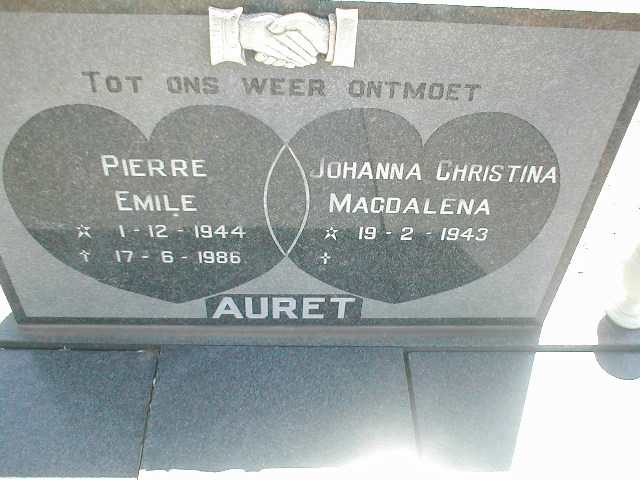 AURET Pierre Emile 1944-1986 & Johanna Christina Magdalena 1943-