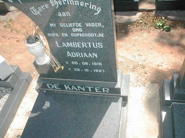 KANTER Lambertus Adriaan, de 1915-1997