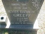 GREEF Hester Elizabeth 1900-1987