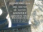 RENSBURG Anneke, Jansen van 1972-1990