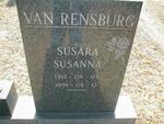 RENSBURG Susara Susanna, van 1912-1991
