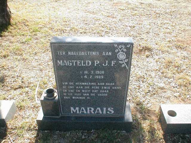 MARAIS Magteld P.J.F. 1908-1989