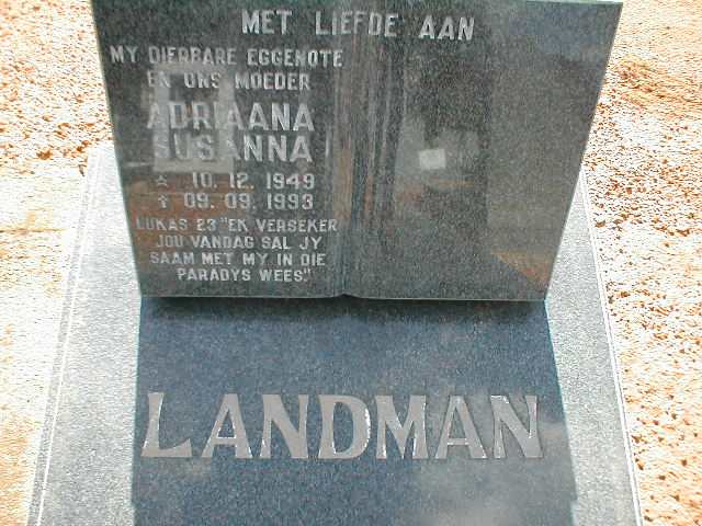 LANDMAN Adriaana Susanna 1949-1993