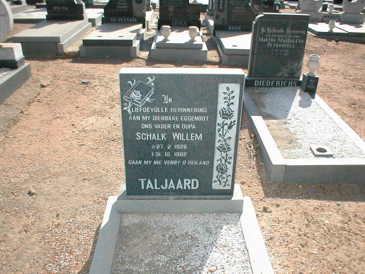 TALJAARD Schalk Willem 1926-1982