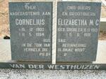 WESTHUIZEN Cornelius, van der 1903-1984 & Elizabeth M.C. 1913-1981